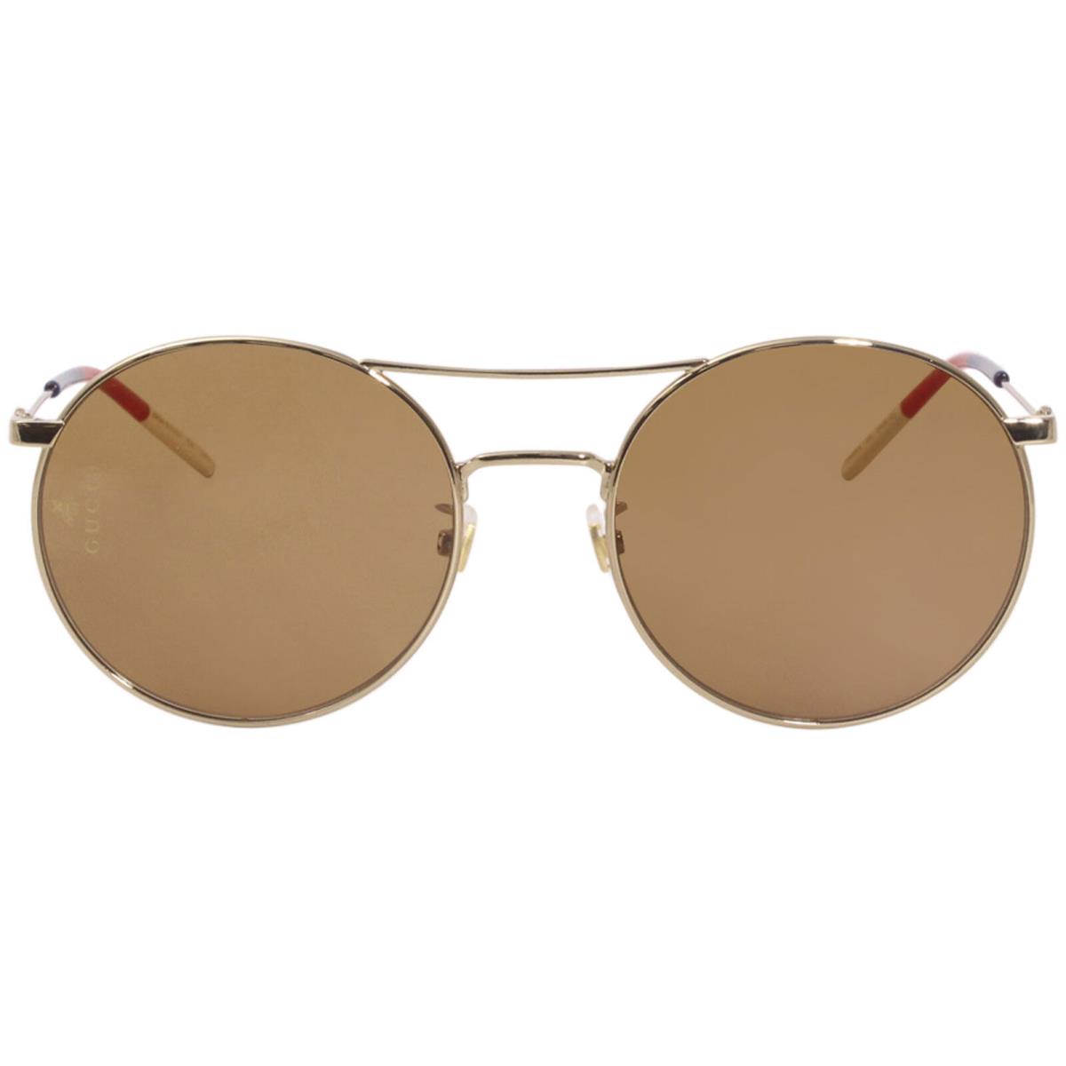 Gucci Gucci-logo GG0680S 003 Sunglasses Women`s Gold/brown Lenses Round 56mm - Frame: Gold, Lens: Brown