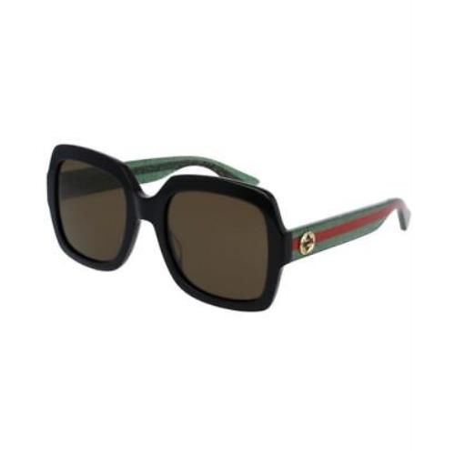 Gucci 54mm Black Frame Brown Lenses Women`s Sunglasses GG0036S-002