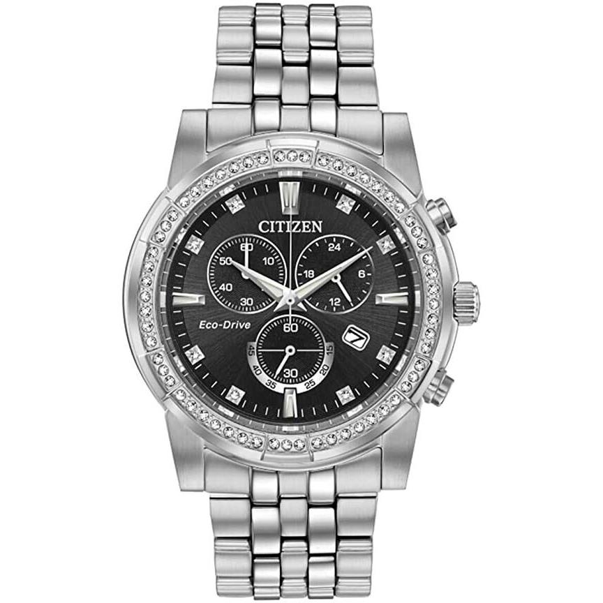 Citizen AT2450-58E Corso Eco-drive Chronograph Swarovski Crystal Mens Watch