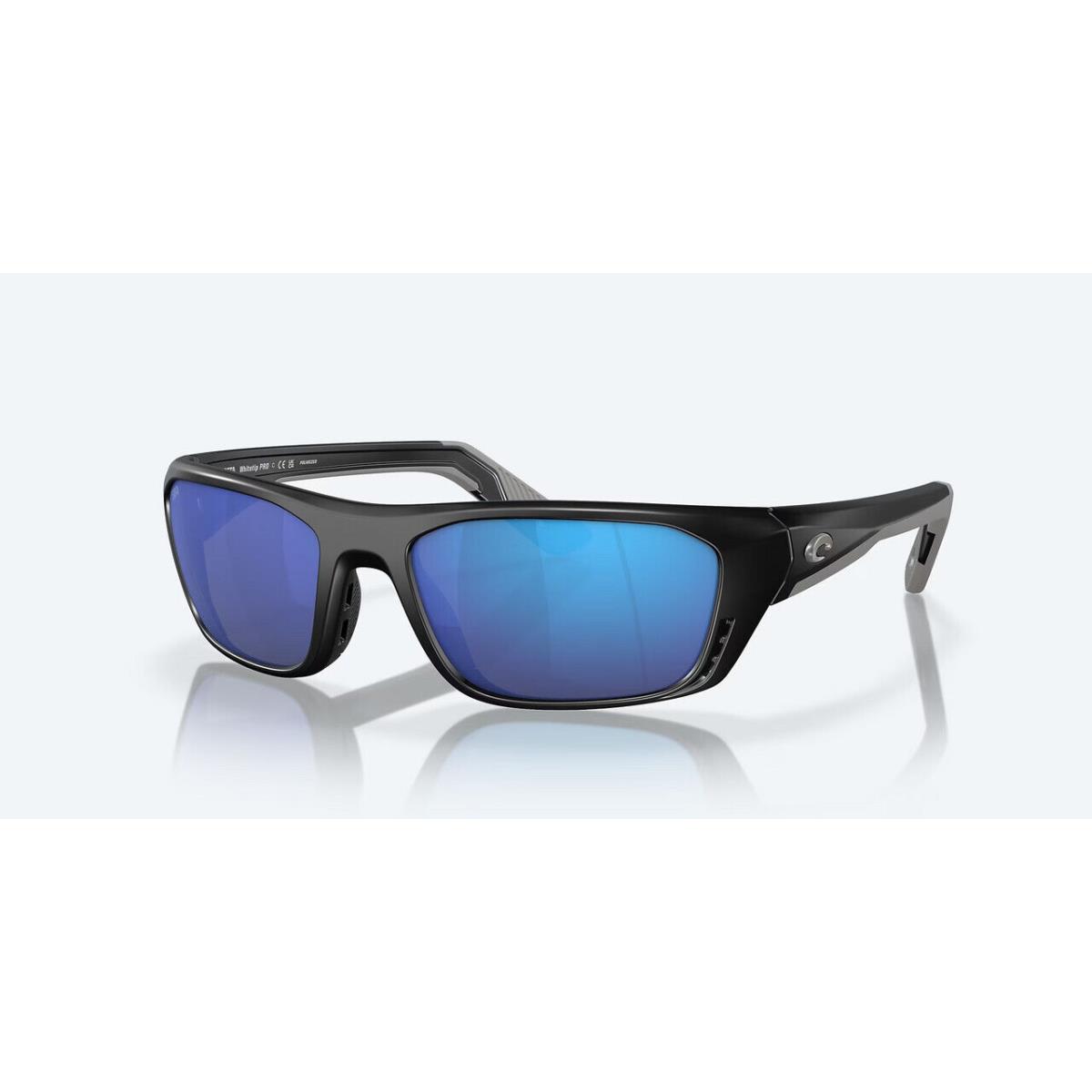 Costa Whitetip Sunglasses - Polarized - Matte Black W/blue Mirror 580G - Frame: Matte Black, Lens: Blue