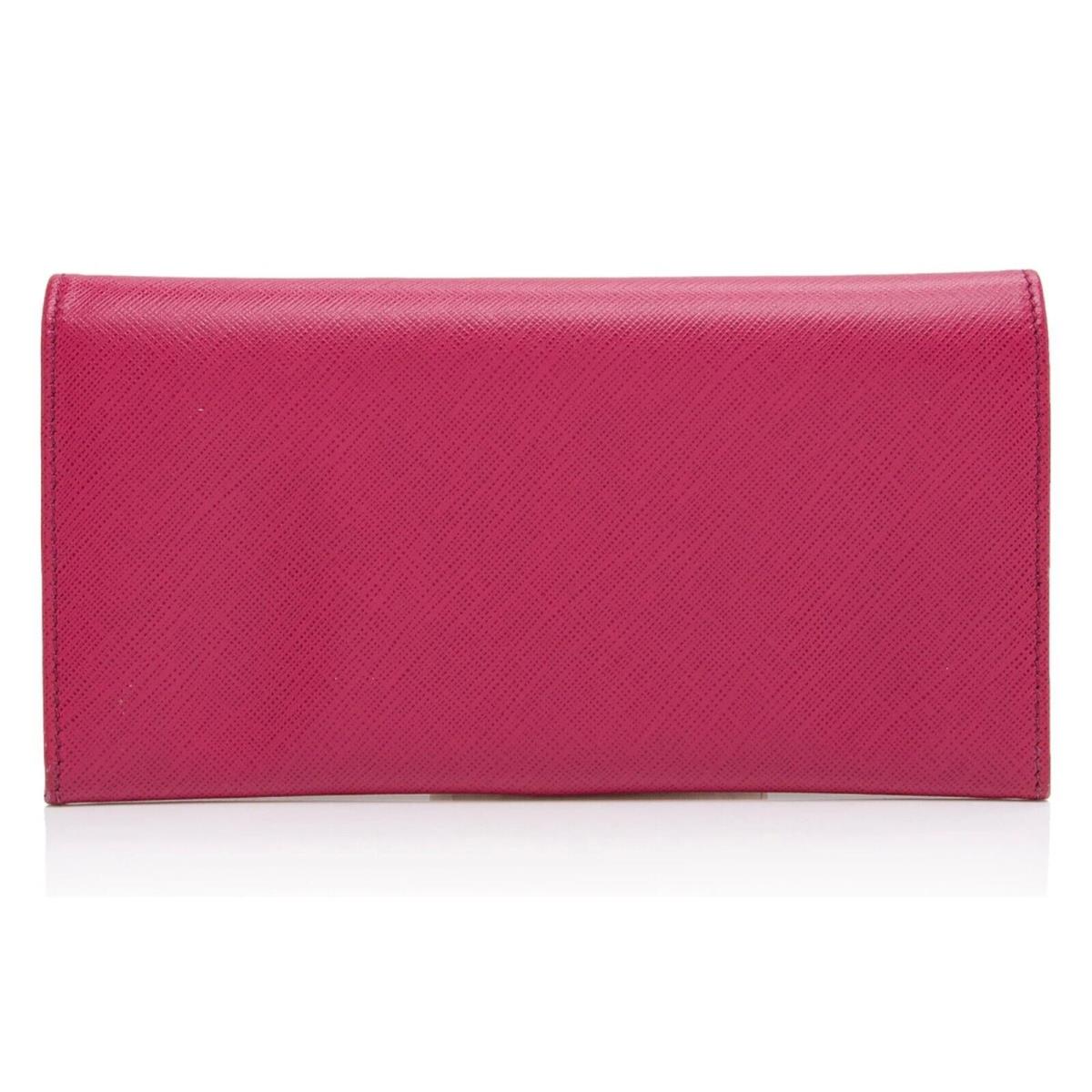 Salvatore Ferragamo Gancini Icona Vitello Fuschia Pink Handbag Wallet Purse