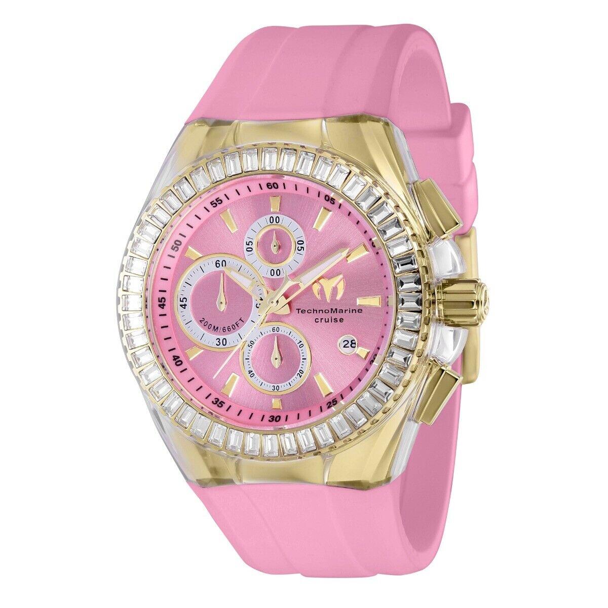 Technomarine Cruise Chronograph Quartz Crystal Pink Dial Men`s Watch TM-121157