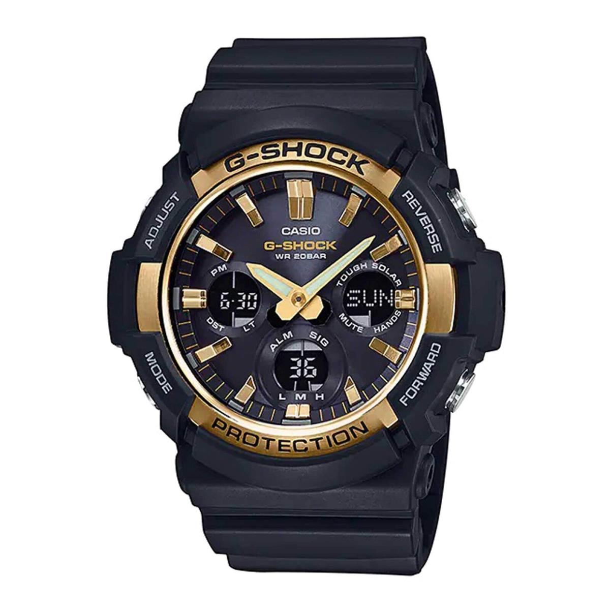 Casio Men`s Watch GAS-100 World Timer Black Analog Digital Dial Strap GAS100G-1A