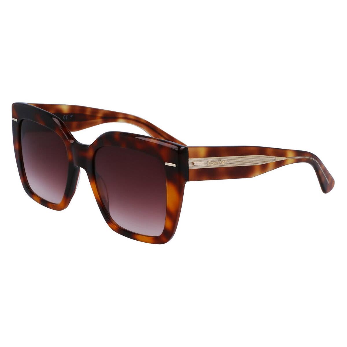Calvin Klein CK23508S Sunglasses Brown Havana Oversized 54mm