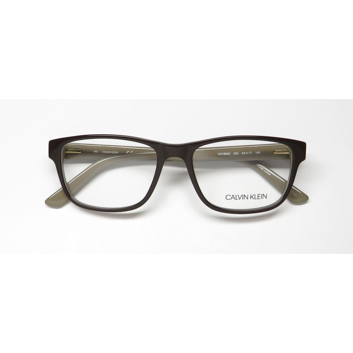 Calvin Klein CK18540 Eyeglasses 203 Brown Unisex 54-17-145 Plastic Full-rim