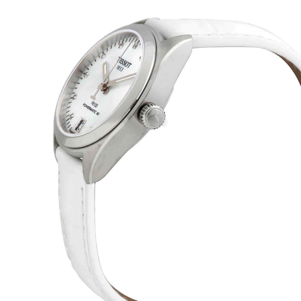 Tissot PR 100 Automatic Diamond White Mop Dial Ladies Watch T1012071611600