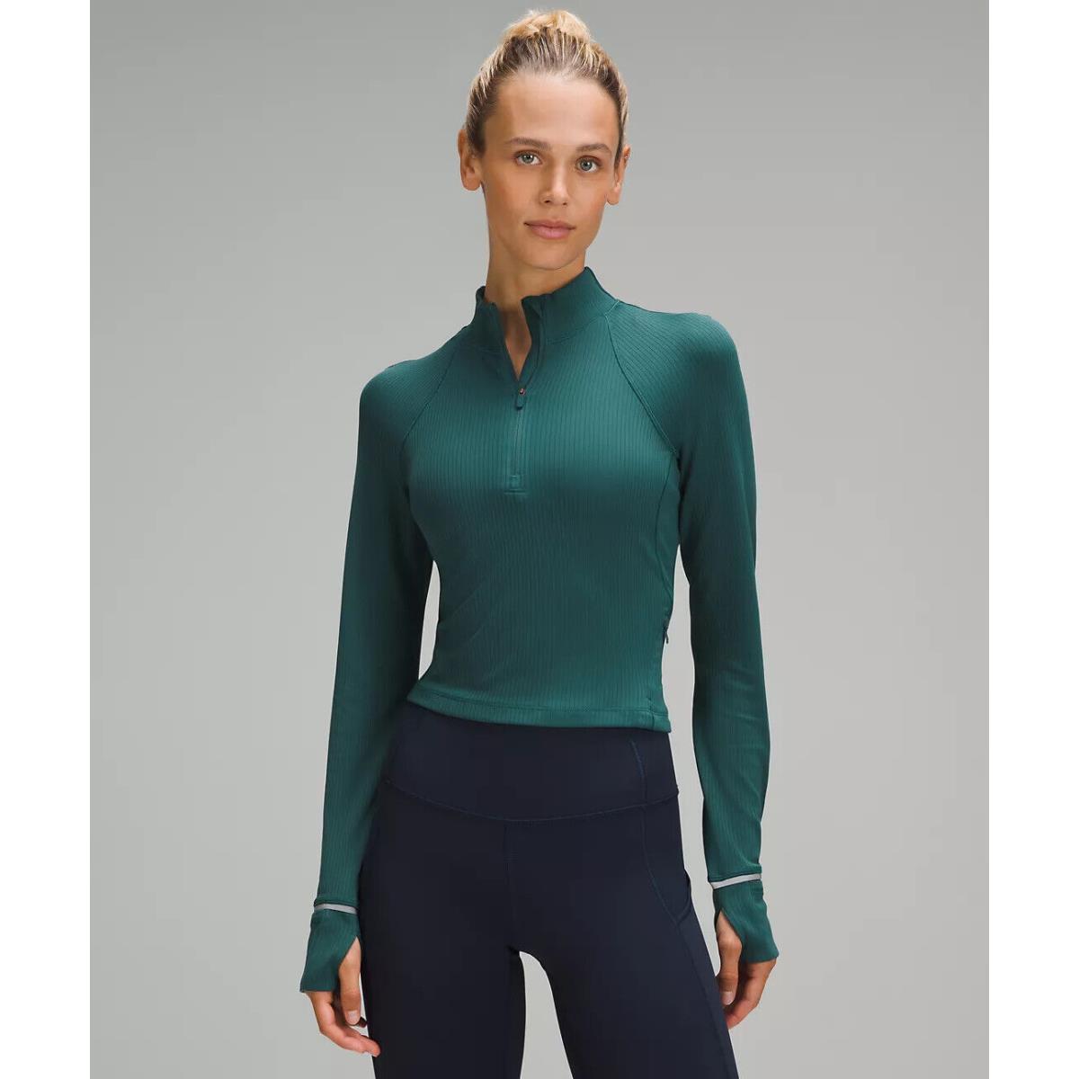 Lululemon It`s Rulu Run Ribbed Cropped Half Zip - Retail