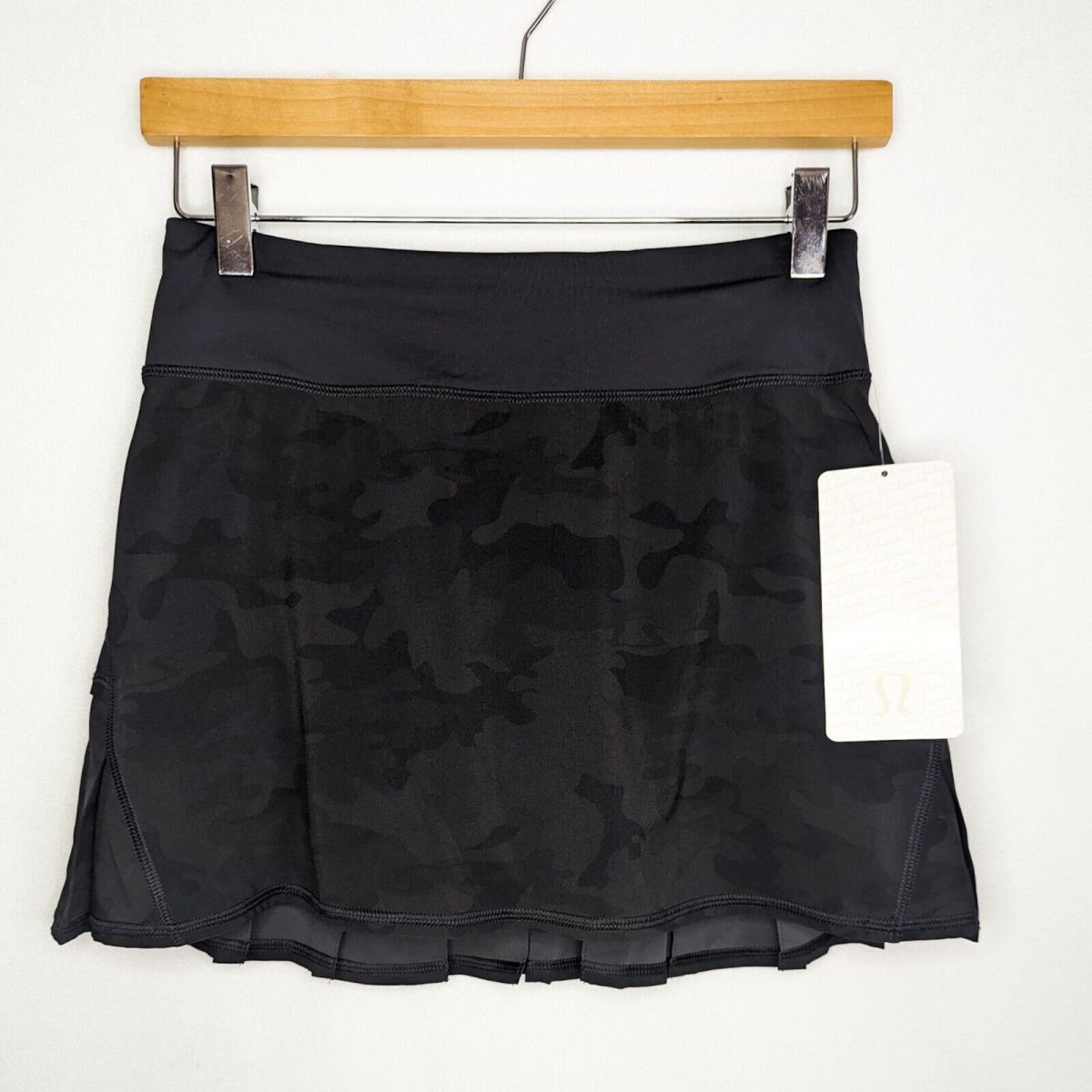 Lululemon Pace Setter Skirt Tall Long Length Savasana Camo Black Size 2