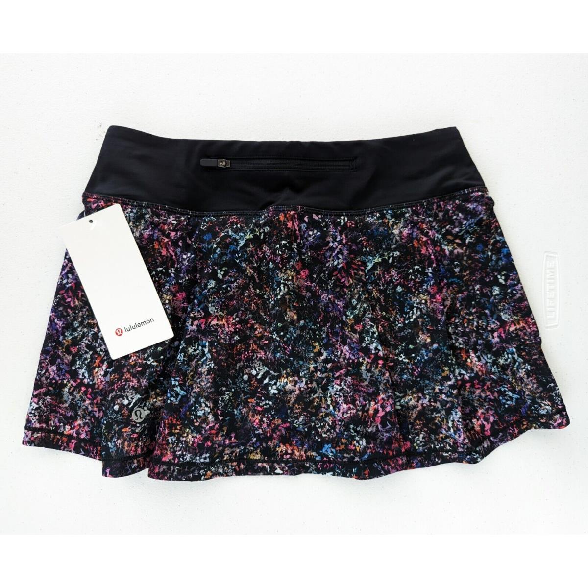 Lululemon Pace Rival Skirt Reg Length 13 Inches Floral Spray Multi Black