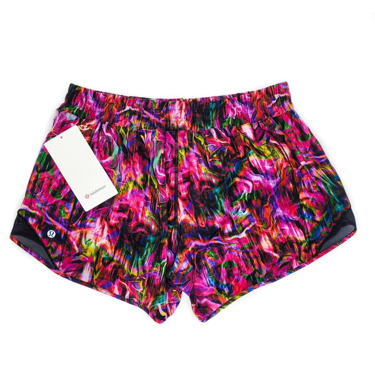 Lululemon Hotty Hot Low Rise Short 4 Tall Hyper Flow Pink Multi Black