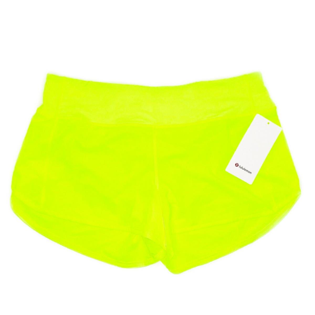 Lululemon Speed Up Medium Rise Short 4 Tall Lined Highlight Yellow Size 10