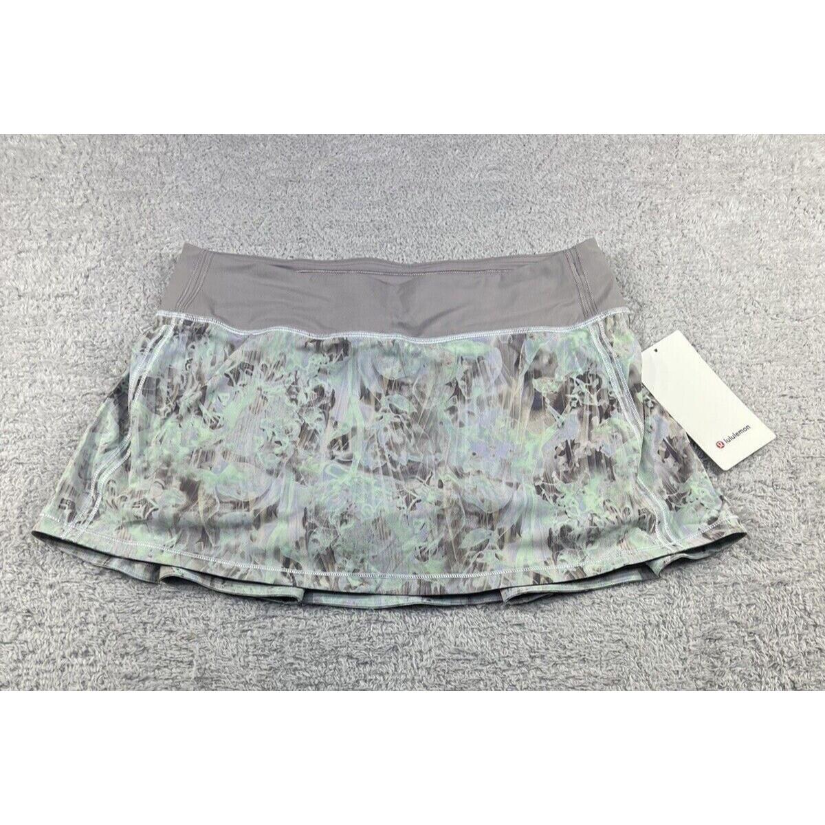 Women`s Lululemon Pace Rival MR Skirt Long Sz 14 Multicolor Plim/mugr