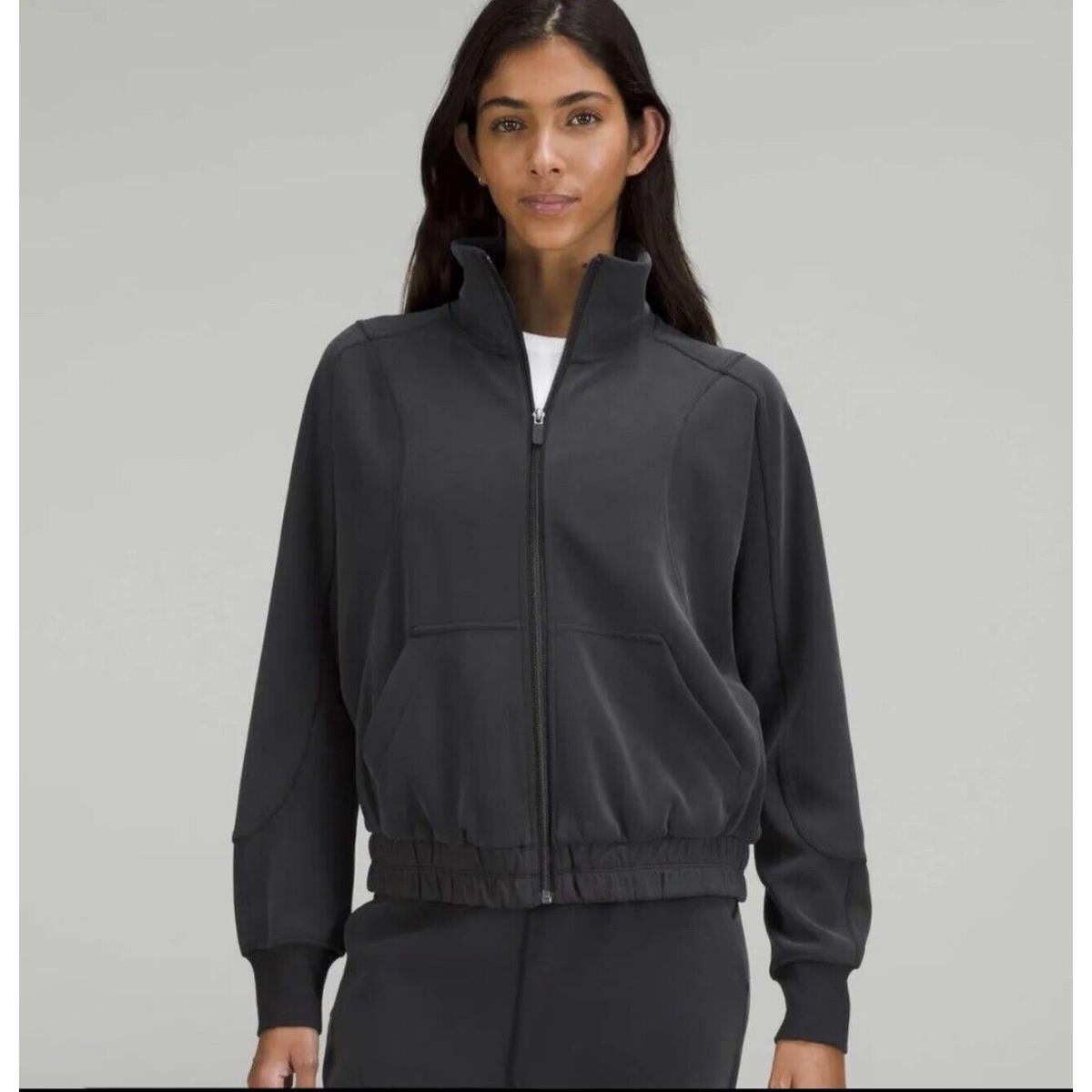 Lululemon Black Brushed Softstreme Funnel-neck Zip up in Size 2