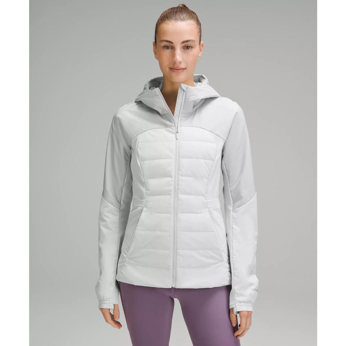 Lululemon Womens Vapor Gray Down For It All Jacket Running 700 Fill Size 12