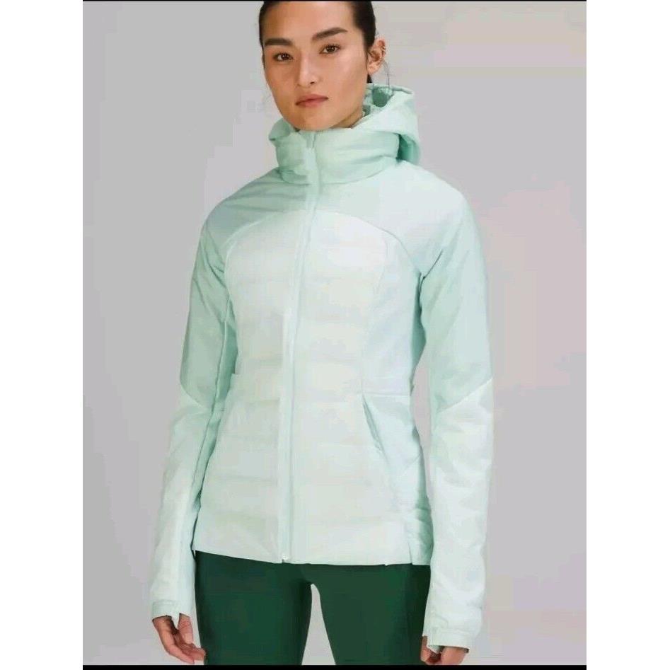 Lululemon Women s Down For It All Jacket Size 10 Delicate Mint Green Delm 700fil