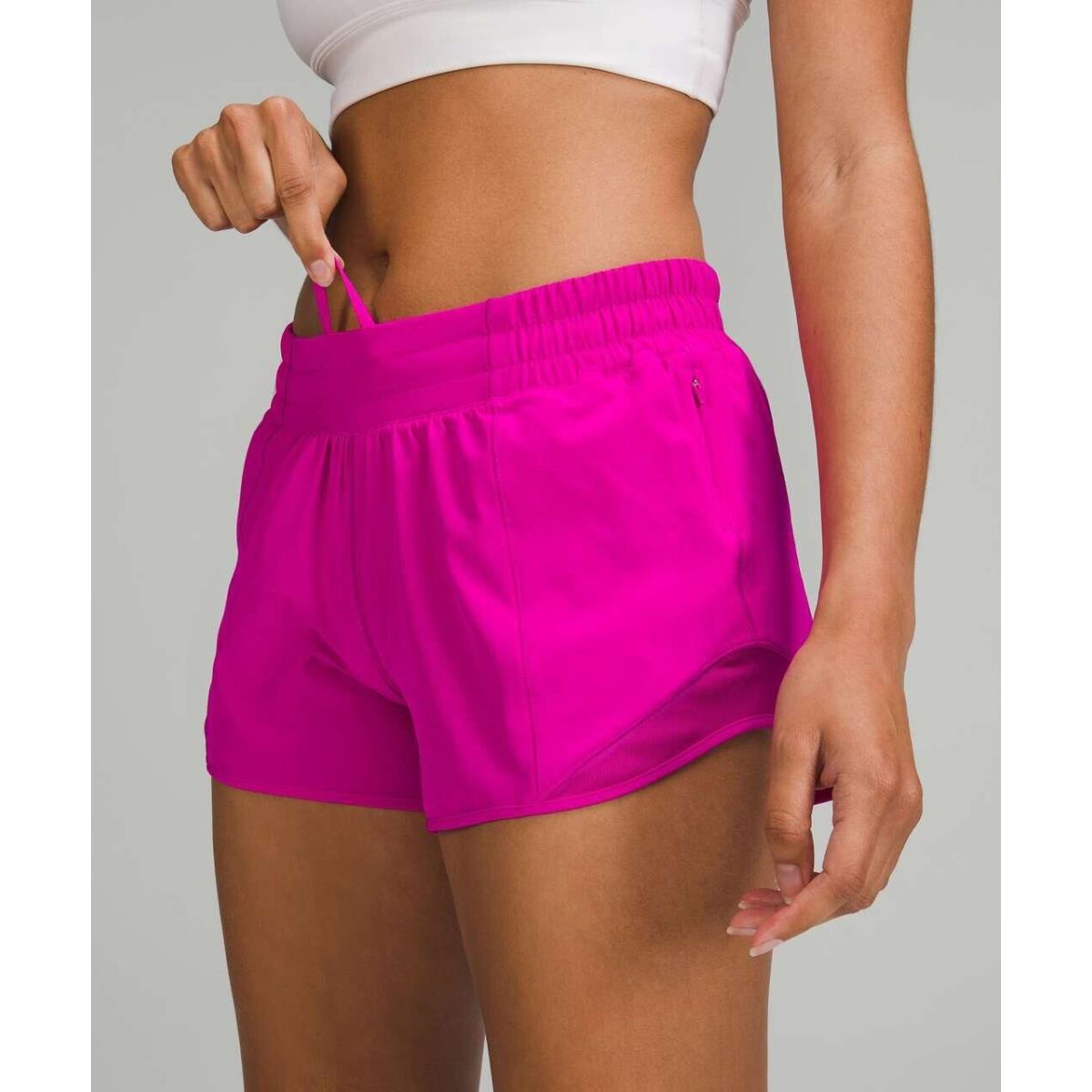 Lululemon Hotty Hot LR Low Rise Short 4 Lined Purple Highlight Size 2