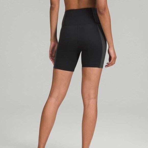 Lululemon Hike to Swim Short 6 Black Graphite Grey sz 4