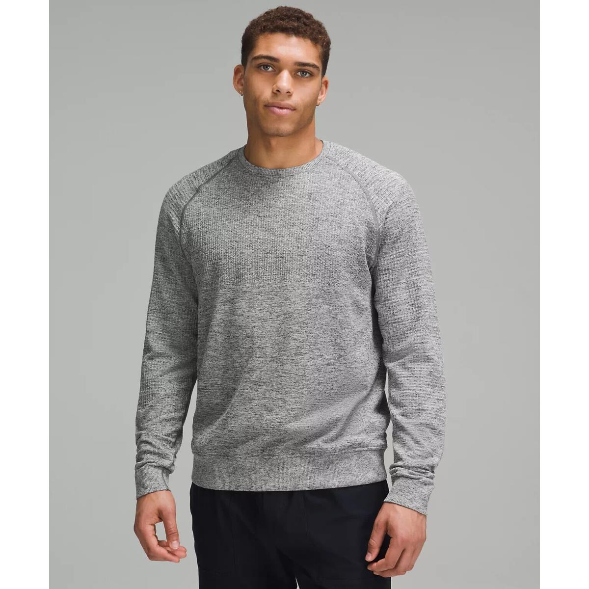 Lululemon Engineered Warmth Long-sleeve Crew Vapor/gull Grey/black Size M