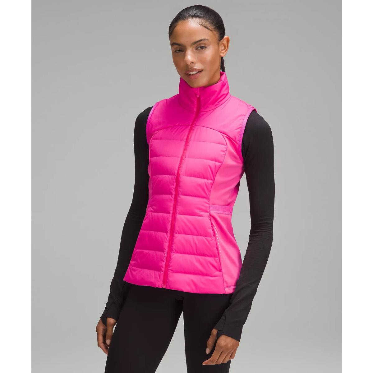 Lululemon Womens Sonic Pink Down For It All Vest Running 700 Fill Size 10