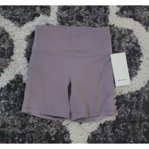 Women`s Lululemon Wunder Train Mesh Panel HR Short 6 Sz 6 Vivb Violet Purple