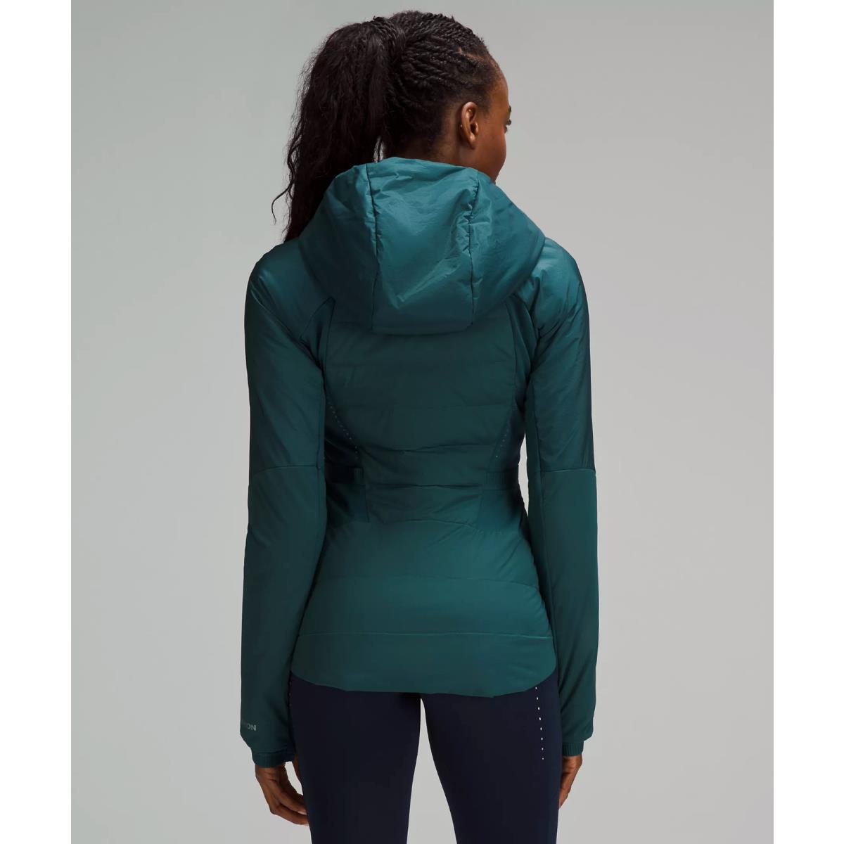 Lululemon Womens Storm Teal Down For It All Jacket Running 700 Fill Size 8