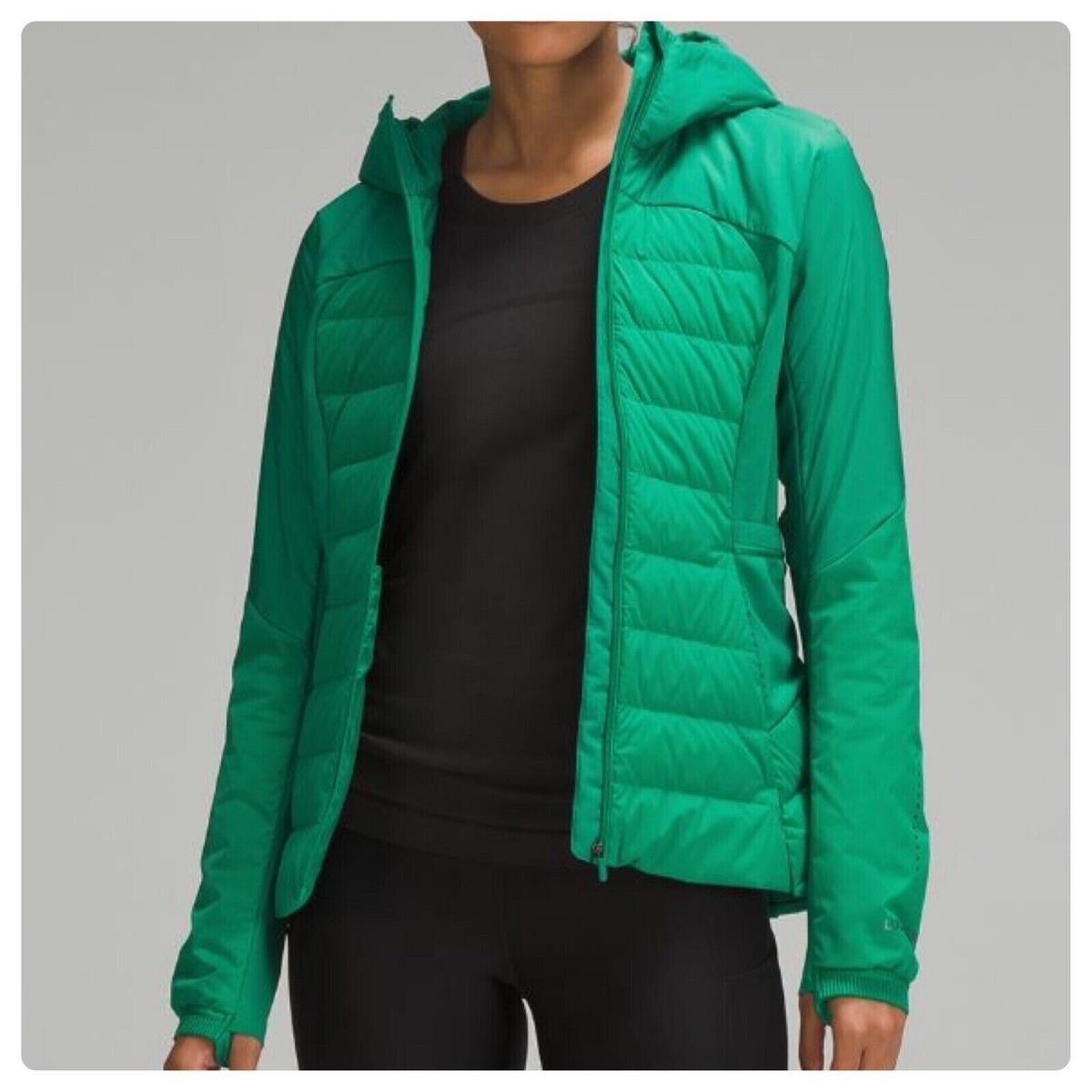 Lululemon Womens Raceway Green Down For It All Jacket Running 700 Fill Size 6