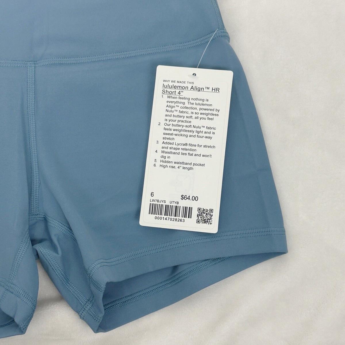 Lululemon Align High Rise Short 4 Utility Blue Size 6