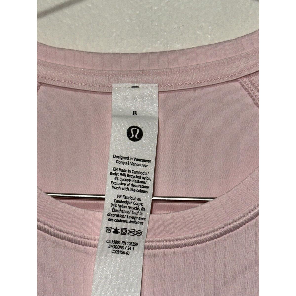 Lululemon It`s Rulu Run Ribbed Cropped Half Zip Pink Size 8 Special Edition