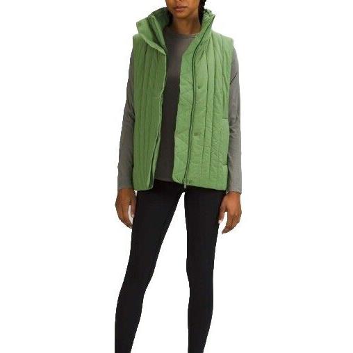 Women`s Lululemon Water-repellent Insulated Vest Green Foliage Size 12