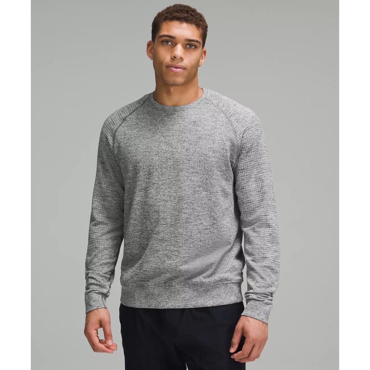 Lululemon Engineered Warmth Long-sleeve Crew Vapor/gull Grey/black Size XL