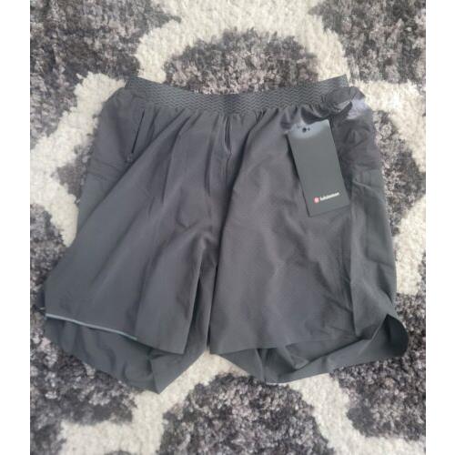 Men s Lululemon Lightweight Trail Running Short 7 SZ M Gray Ggre