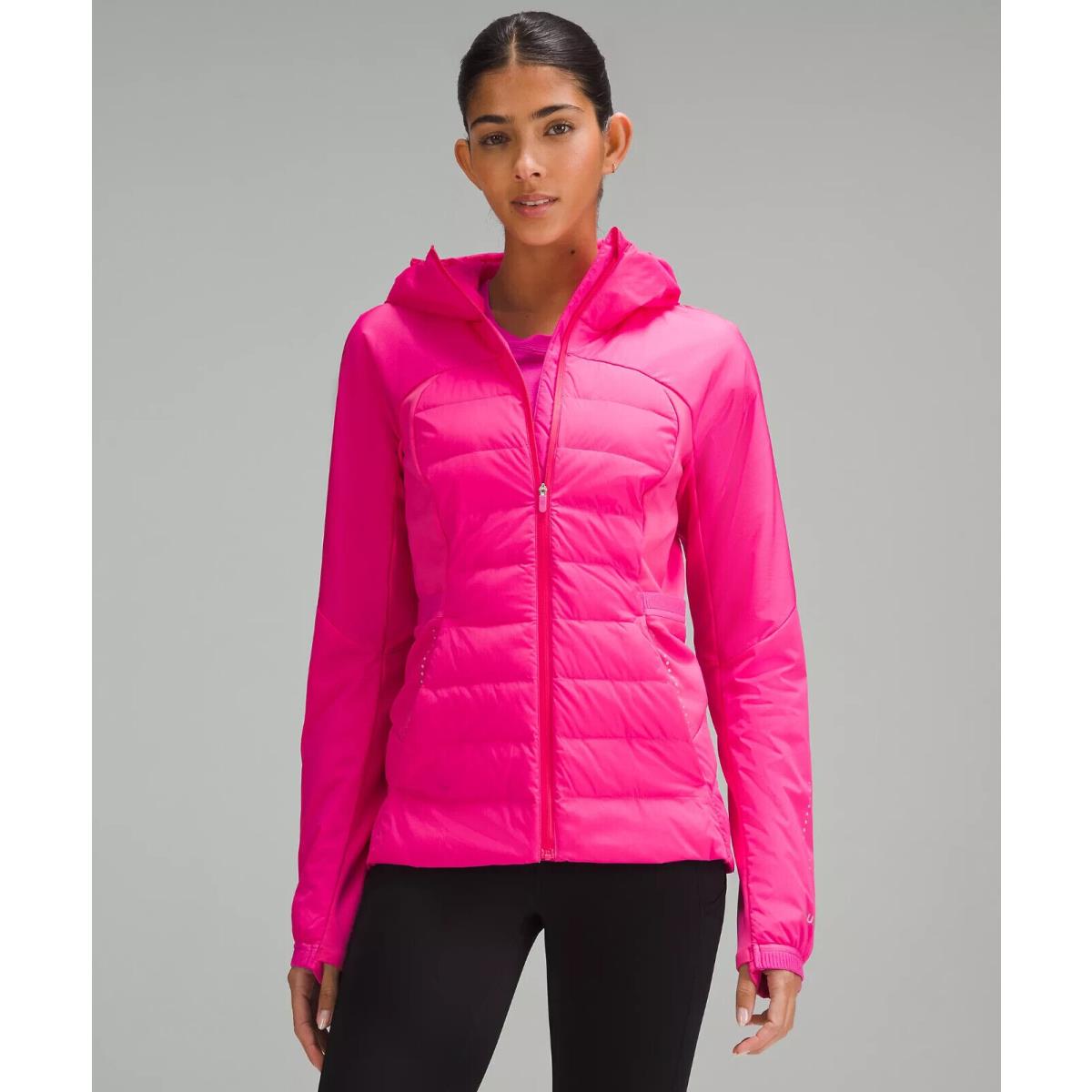 Lululemon Womens Sonic Pink Down For It All Jacket Running 700 Fill Size 2