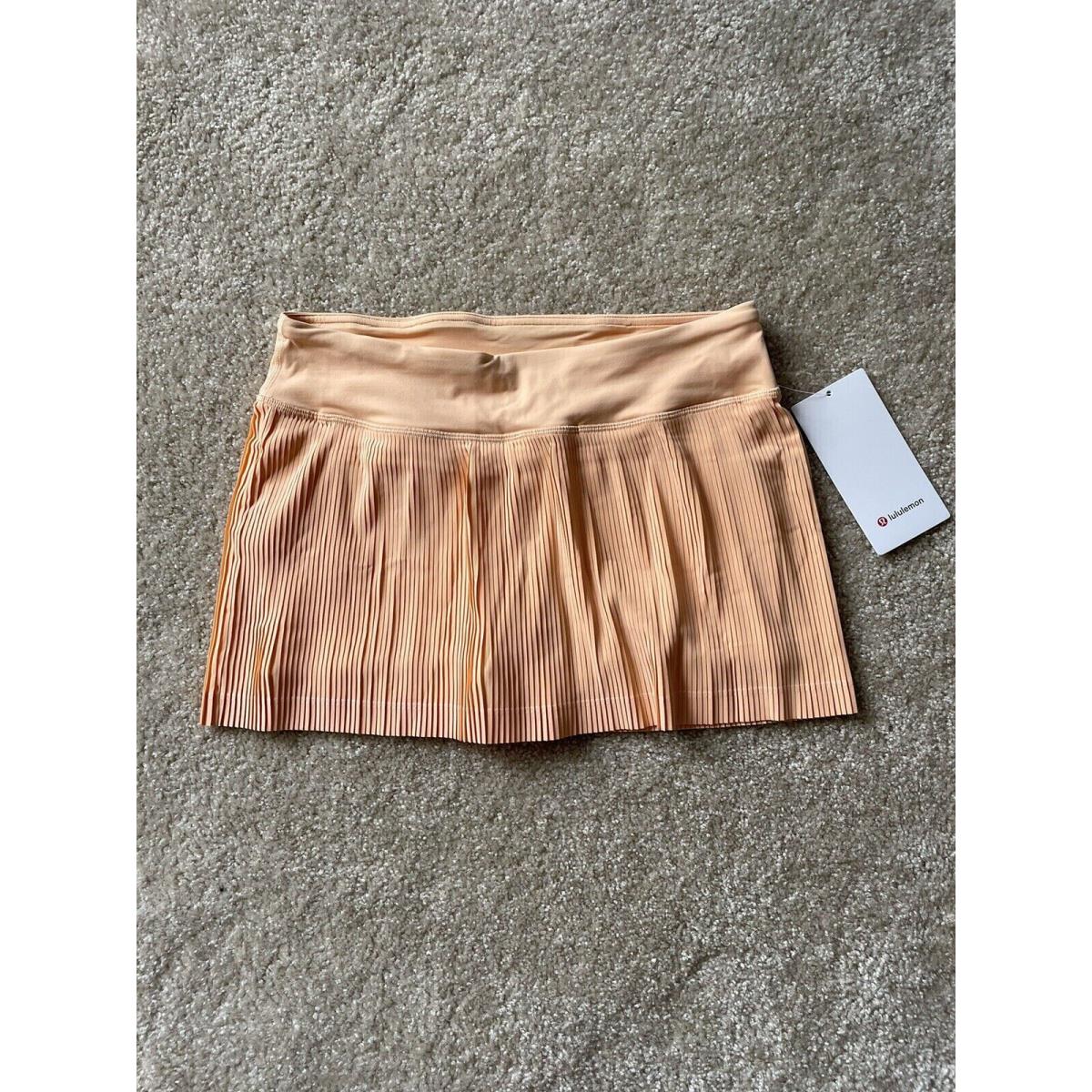 Lululemon Pleat To Street Skirt Mid Rise Sumg Orange Sz 14