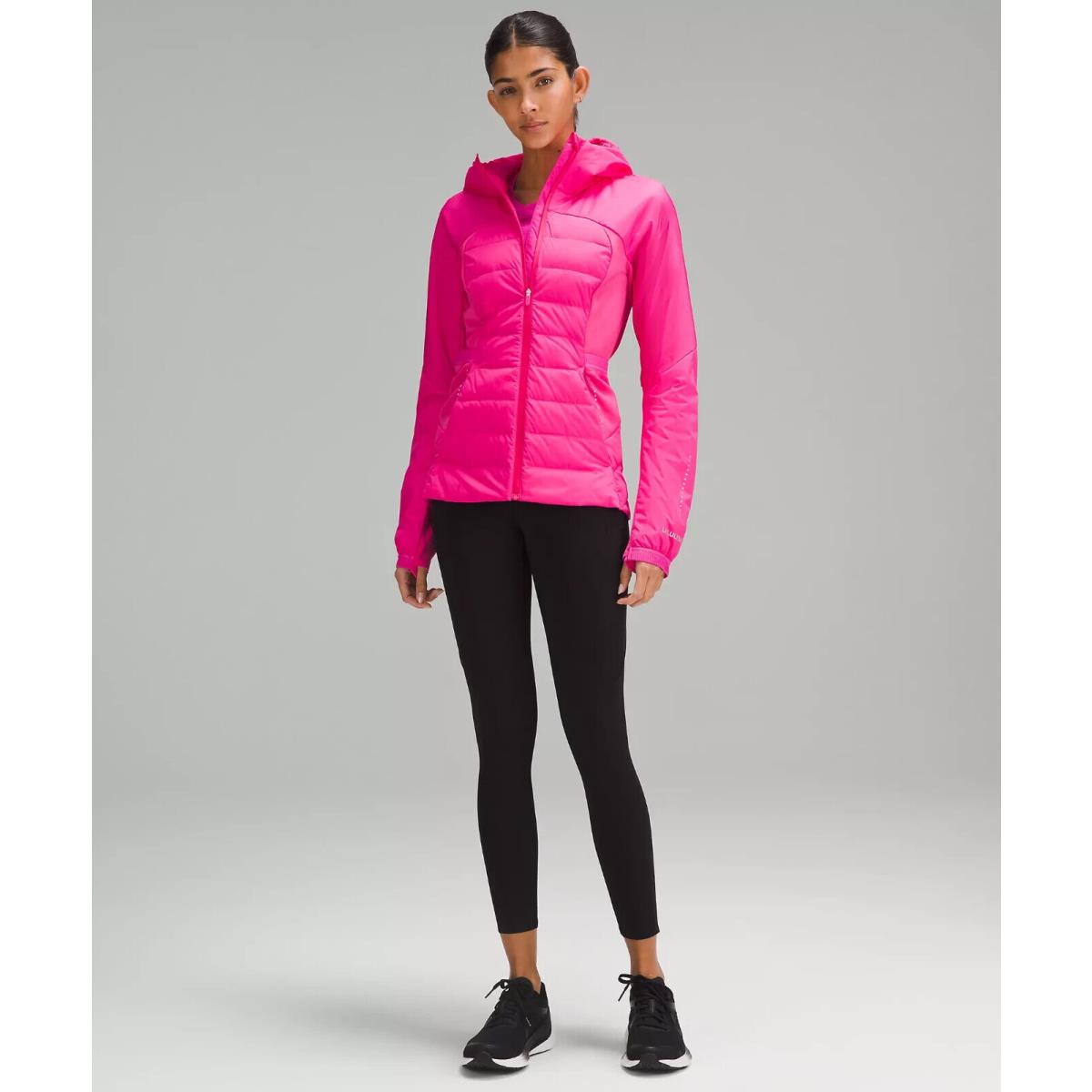 Lululemon Womens Sonic Pink Down For It All Jacket Running 700 Fill Size 10