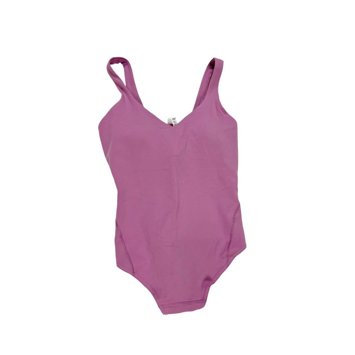 Lululemon Align Nulu Bodysuit Thong Sz 4 Vlvd Pink Padded Shelf Bra