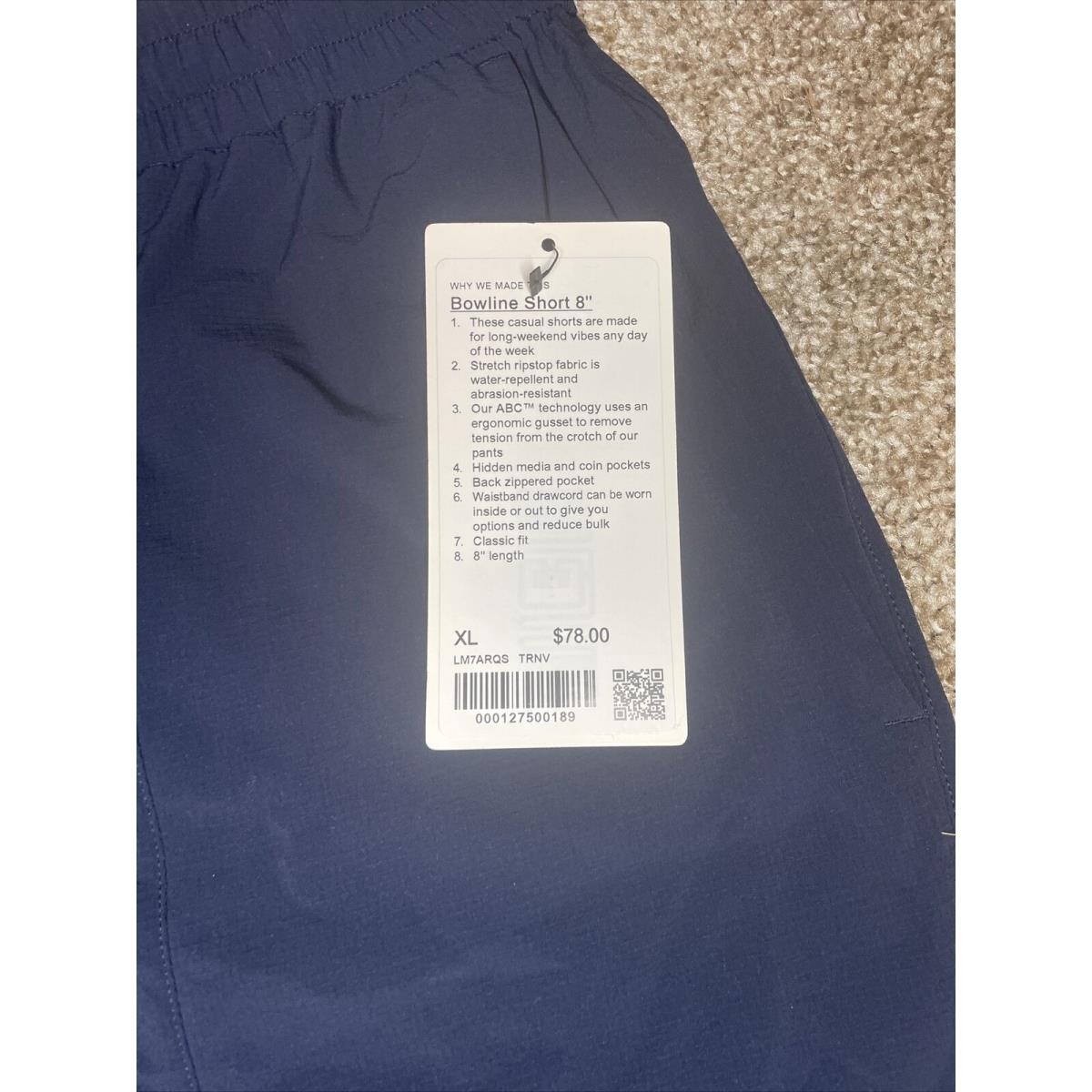 Lululemon Bowline Short 8 Ripstop Size XL True Navy Trnv 00189