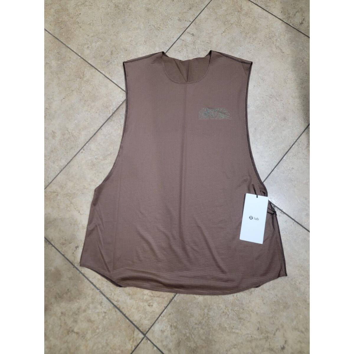 Men`s Lululemon Lab Grid Mesh Training Tank Top Graphic Sz L Smtz Smoky Topaz