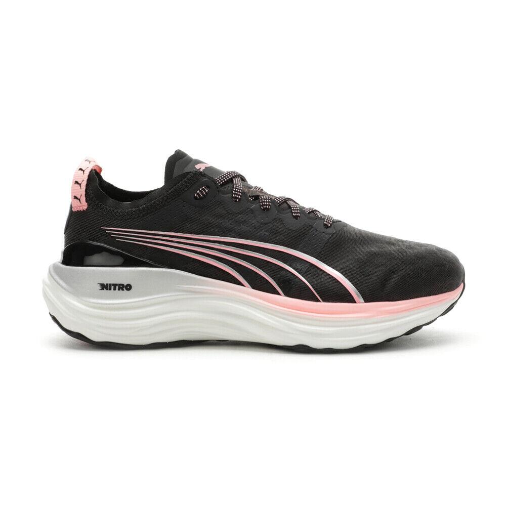 Puma Foreverrun Nitro Running Womens Black Grey Sneakers Athletic Shoes 377758 - Black, Grey