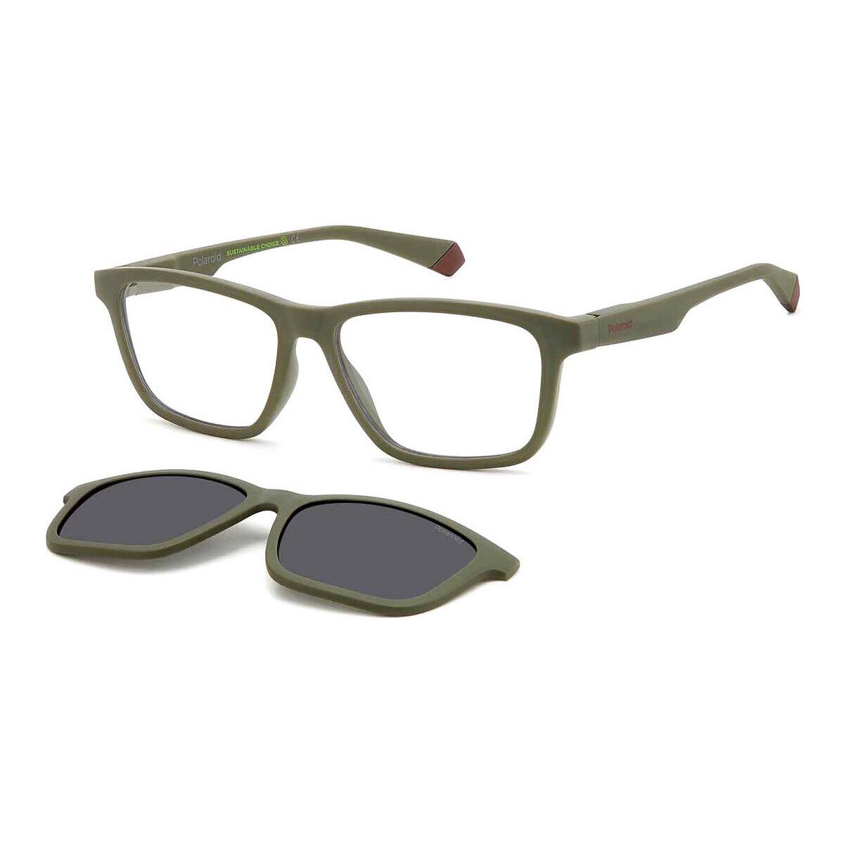 Polaroid Pld Sunglasses Matte Green / Gray Polarized 55mm - Frame: Matte Green / Gray Polarized, Lens: Gray Polarized