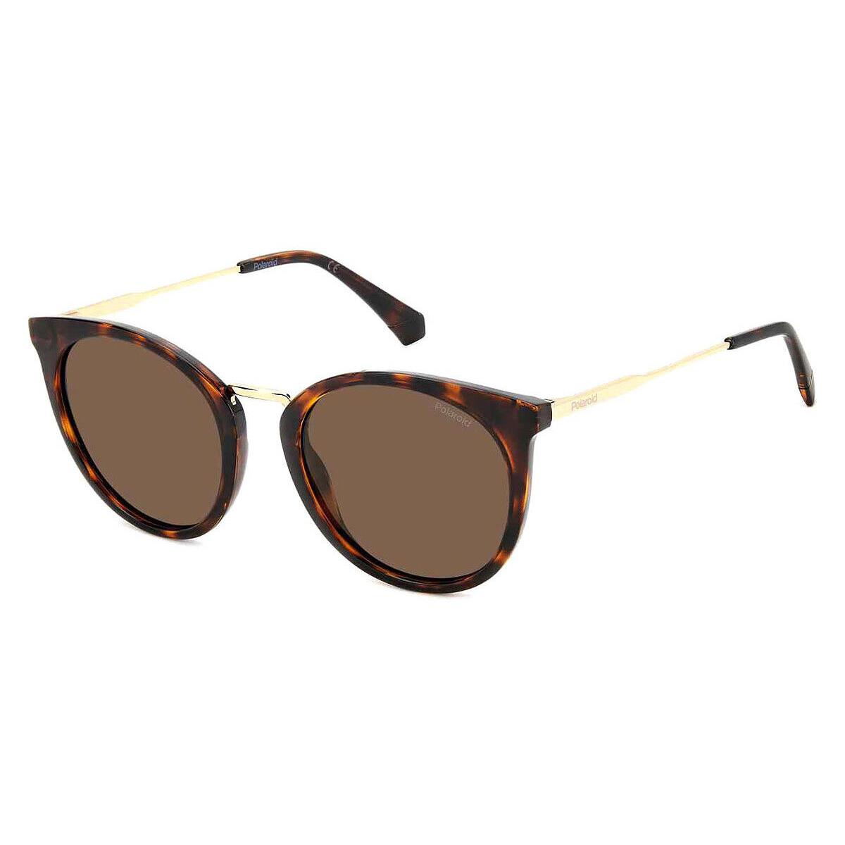 Polaroid Pld Sunglasses Women Havana / Bronze Polarized 53mm - Frame: Havana / Bronze Polarized, Lens: Bronze Polarized