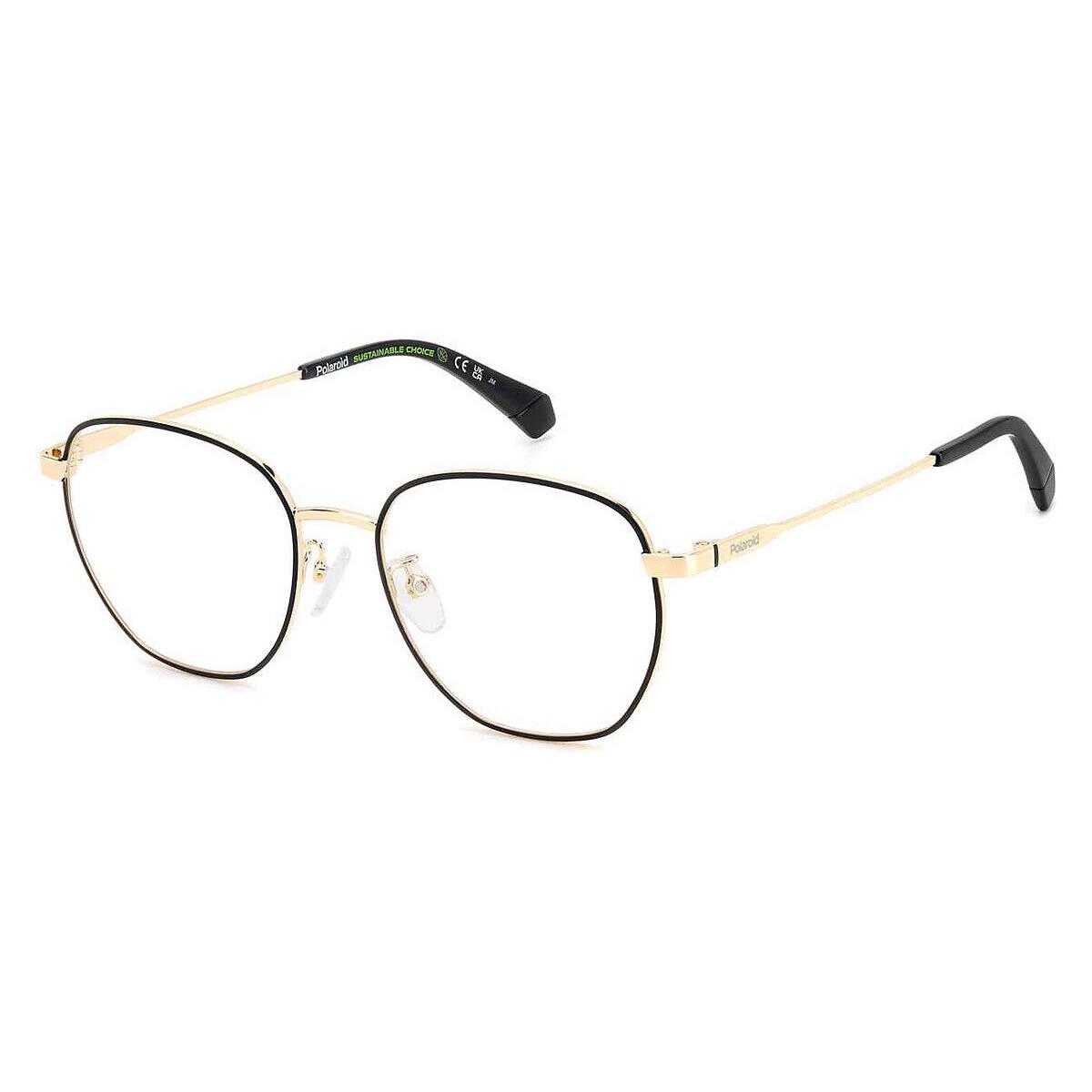 Polaroid Pld Eyeglasses Men Matte Black Gold 53mm - Frame: Matte Black Gold, Lens: Demo