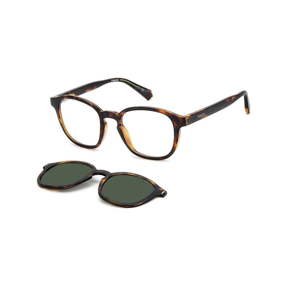 Polaroid Pld 6203/CS Sunglasses Havana Green Polarized 49mm - Frame: Havana / Green Polarized, Lens: Green Polarized