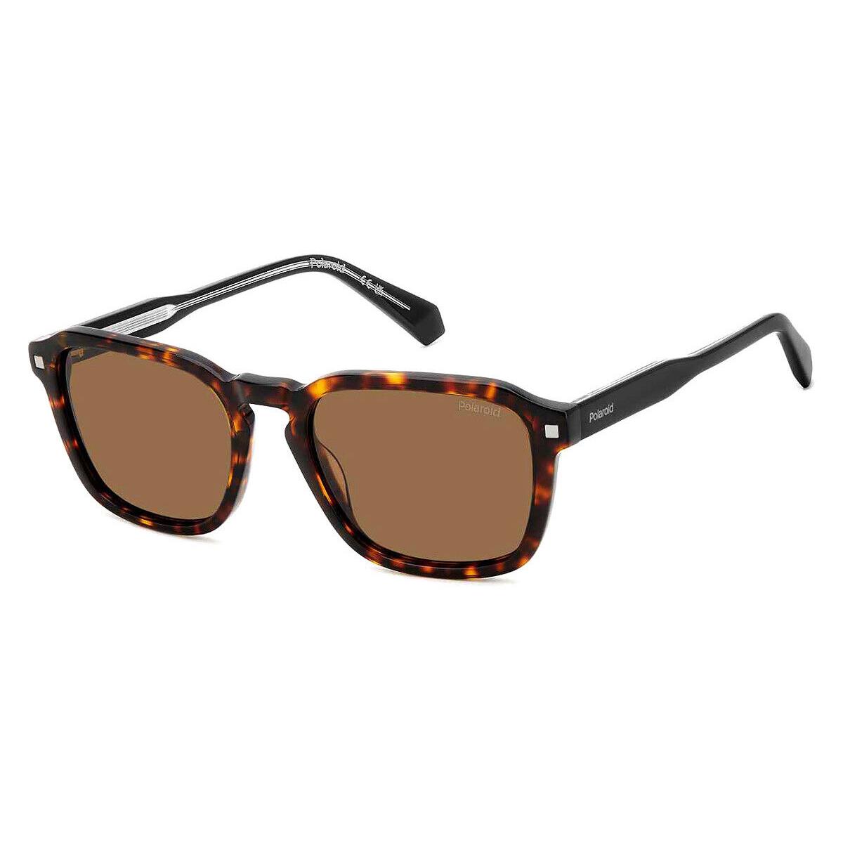 Polaroid Pld Sunglasses Unisex Havana / Bronze Polarized 53mm - Frame: Havana / Bronze Polarized, Lens: Bronze Polarized