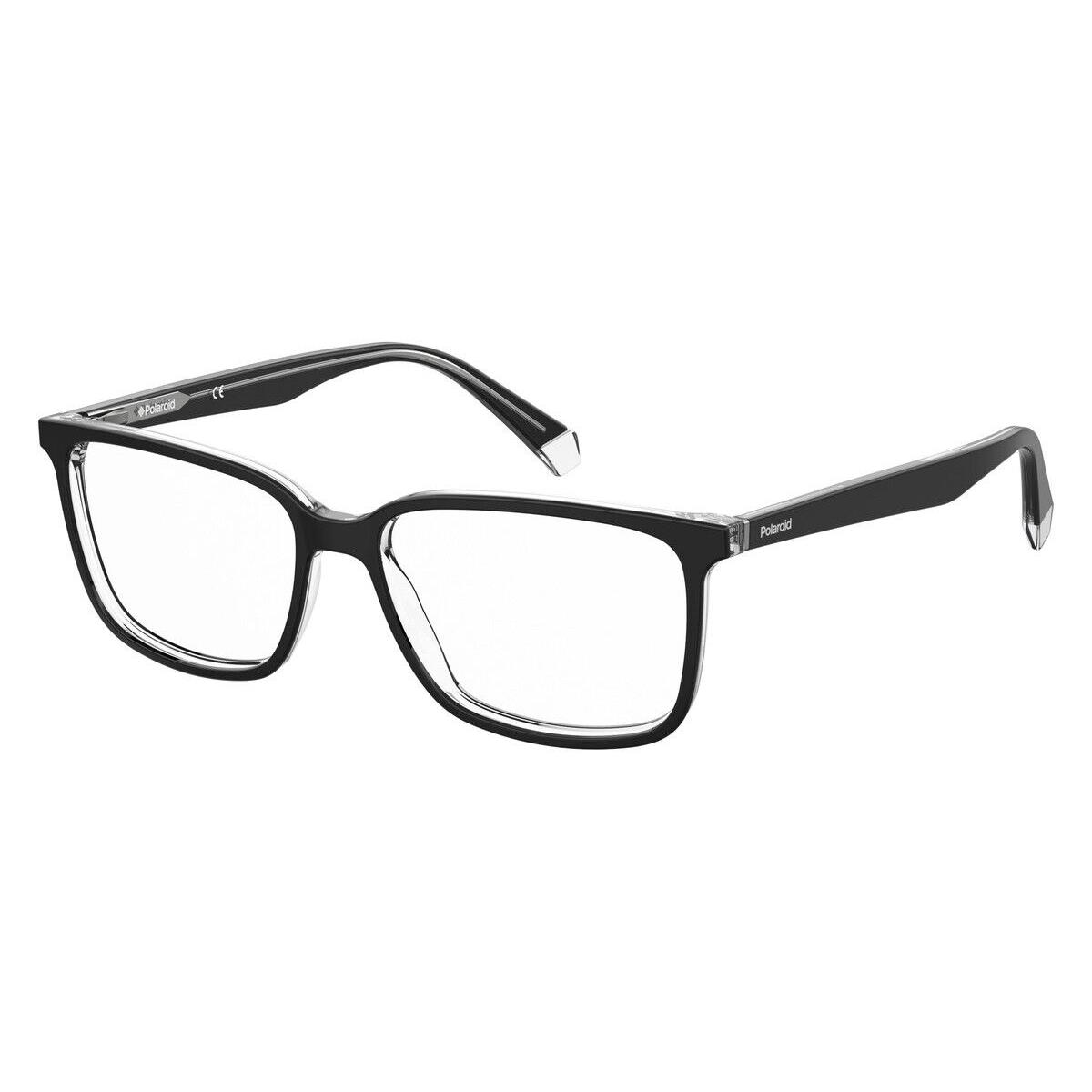 Polaroid D 394 Eyeglasses Men 07C5 Black Crystal Rectangle 55mm