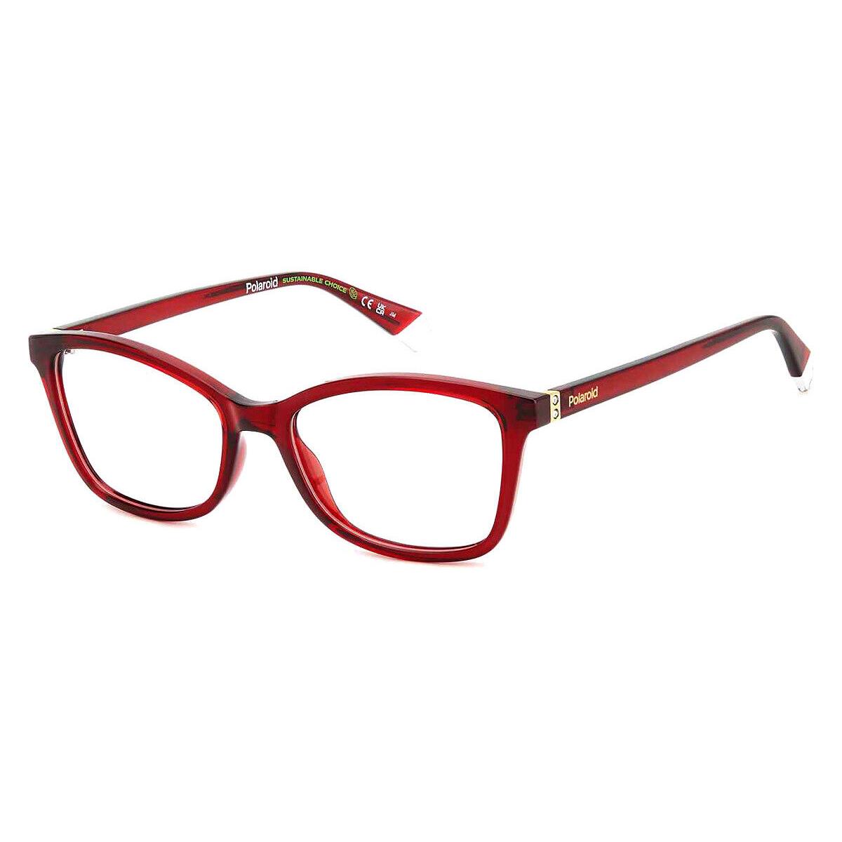 Polaroid Pld Eyeglasses Unisex Burgundy 53mm - Frame: Burgundy, Lens: Demo