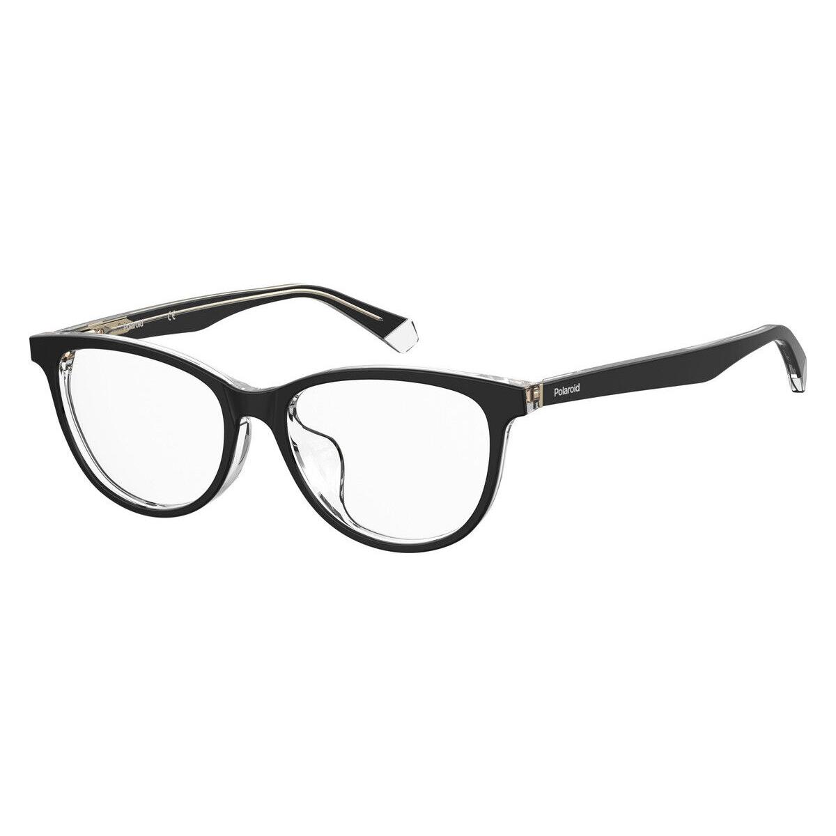 Polaroid D 395 Eyeglasses Women 07C5 Black Crystal Cat Eye 52