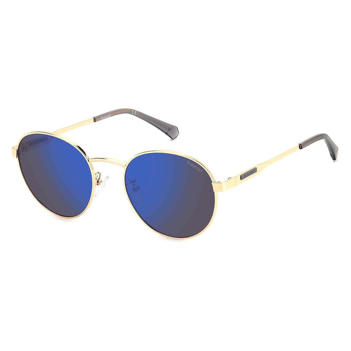 Polaroid Pld Sunglasses Gold / Blue Mirrored Polarized 52mm