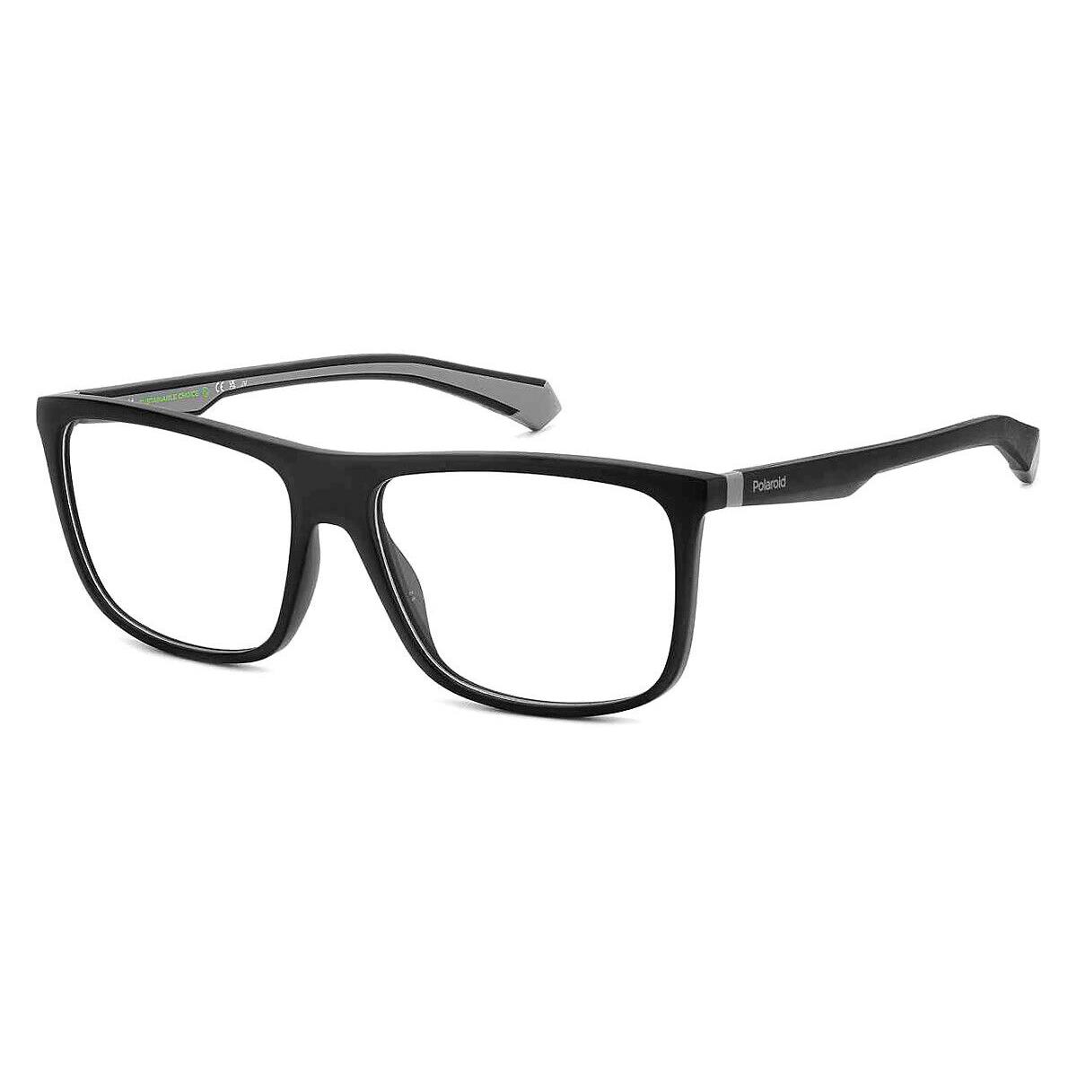 Polaroid Pld Eyeglasses Men Matte Black Gray 56mm - Frame: Matte Black Gray, Lens: Demo