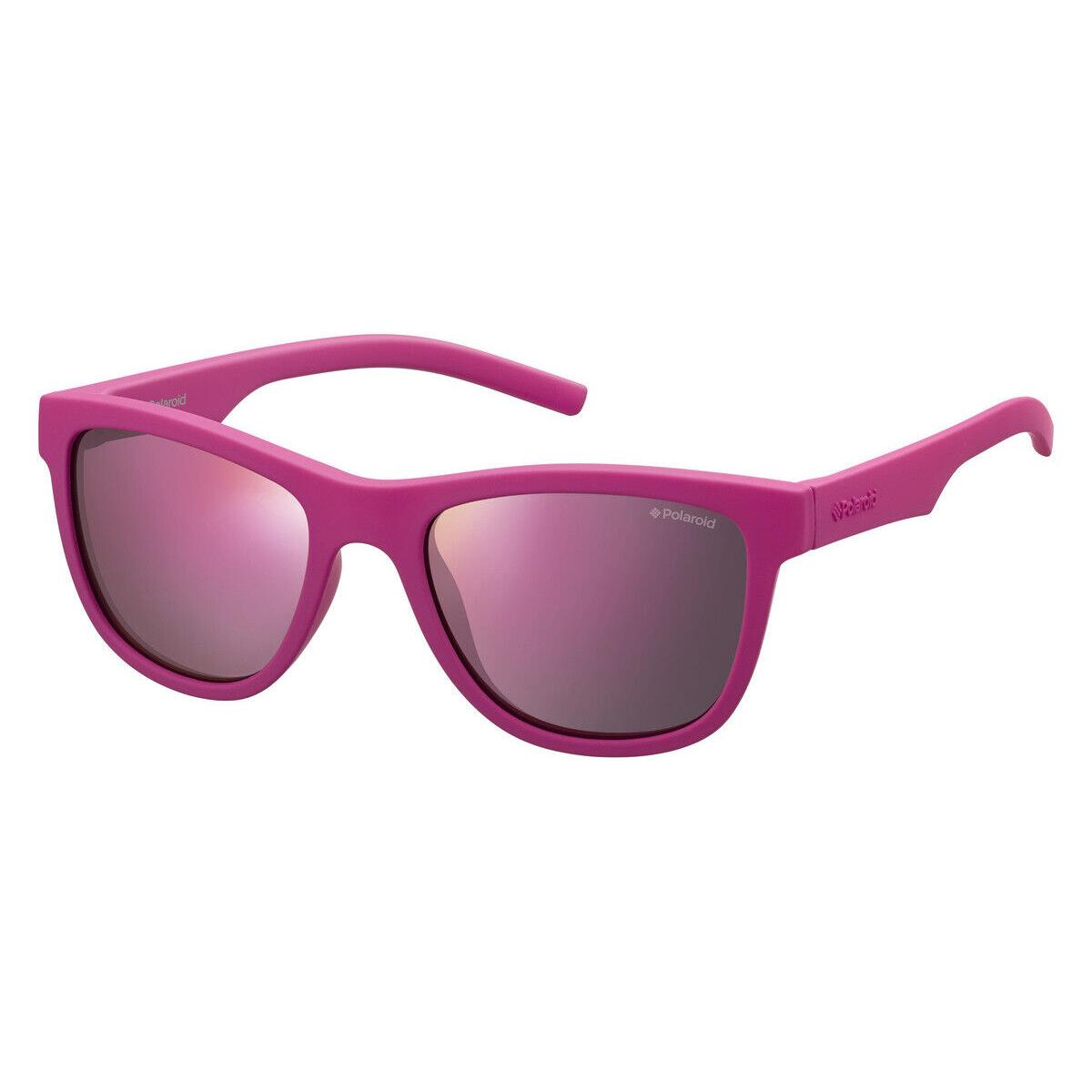 Polaroid Pld 8018/S Sunglasses Kids Dark Pink 47mm - Frame: Dark Pink, Lens: Brown Mirrored Polarized