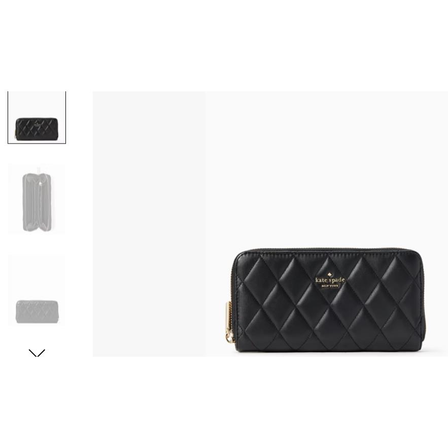 Kate Spade Carey Large Continental Wallet Quilted Leather Black